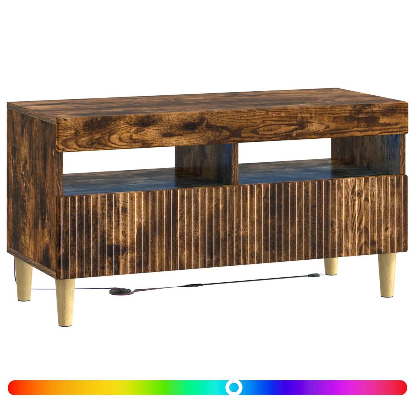 vidaXL LED TV Cabinet Smoked Oak Engineered Wood