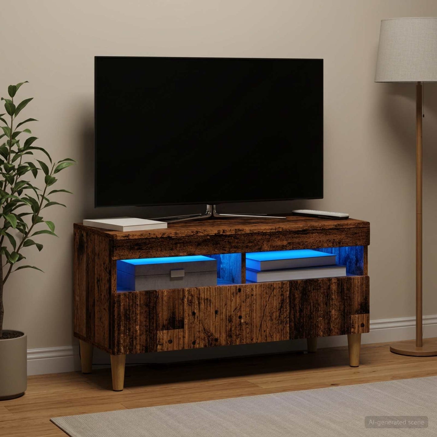 vidaXL LED TV Cabinet Old Wood Engineered Wood