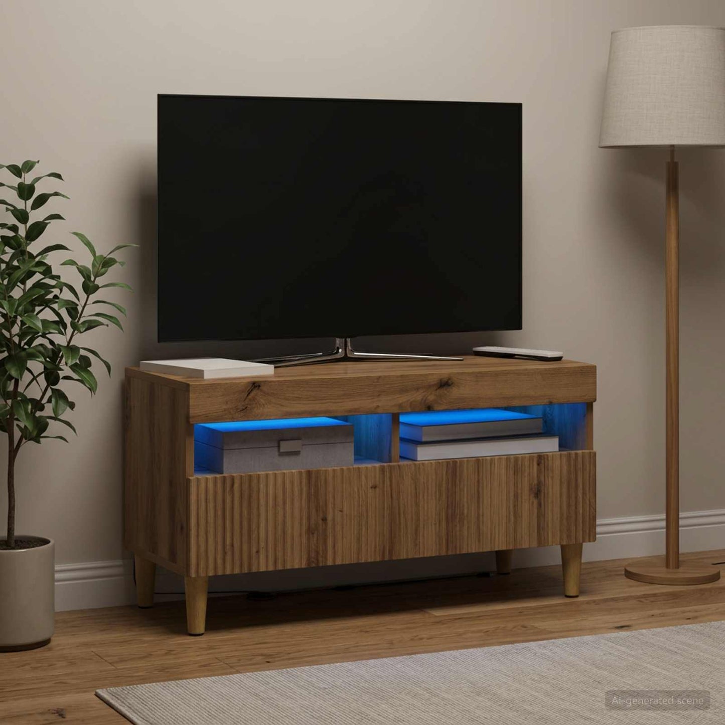 vidaXL LED TV Cabinet Artisan Oak Engineered Wood