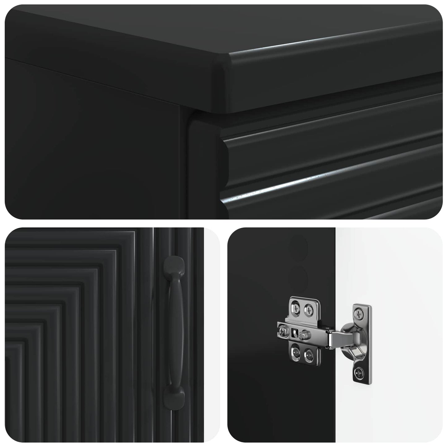 vidaXL Bathroom Sink Cabinet HAARLEM Black 59.5 x 31.5x 59 cm