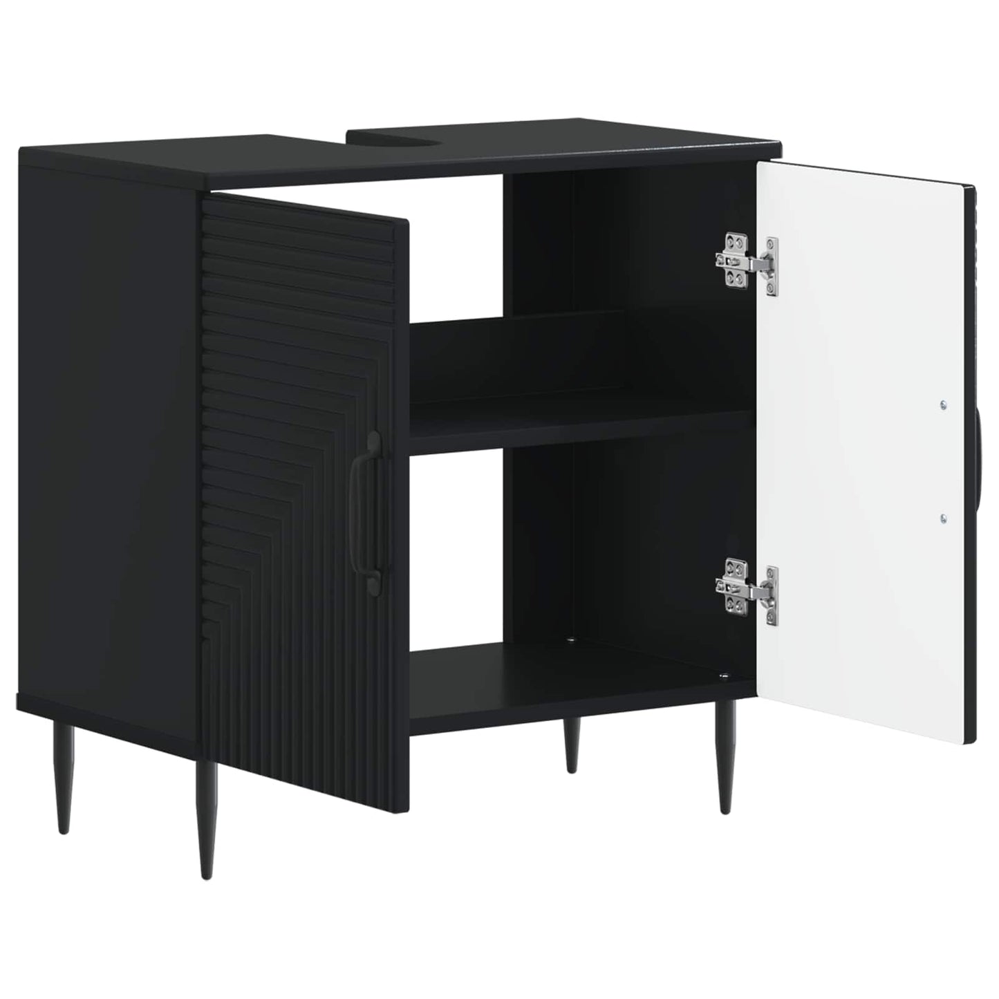 vidaXL Bathroom Sink Cabinet HAARLEM Black 59.5 x 31.5x 59 cm
