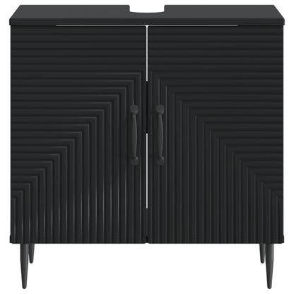 vidaXL Bathroom Sink Cabinet HAARLEM Black 59.5 x 31.5x 59 cm