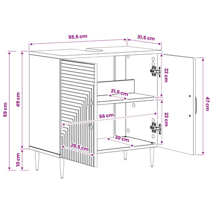 vidaXL Bathroom Sink Cabinet HAARLEM Sonoma Oak 59.5 x 31.5x 59 cm