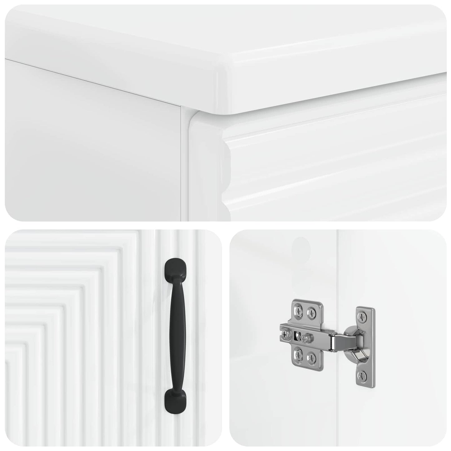 vidaXL Bathroom Sink Cabinet HAARLEM High Gloss White