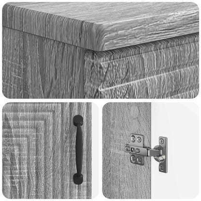 vidaXL Bathroom Sink Cabinet HAARLEM Grey Sonoma 59.5 x 31.5x 59 cm