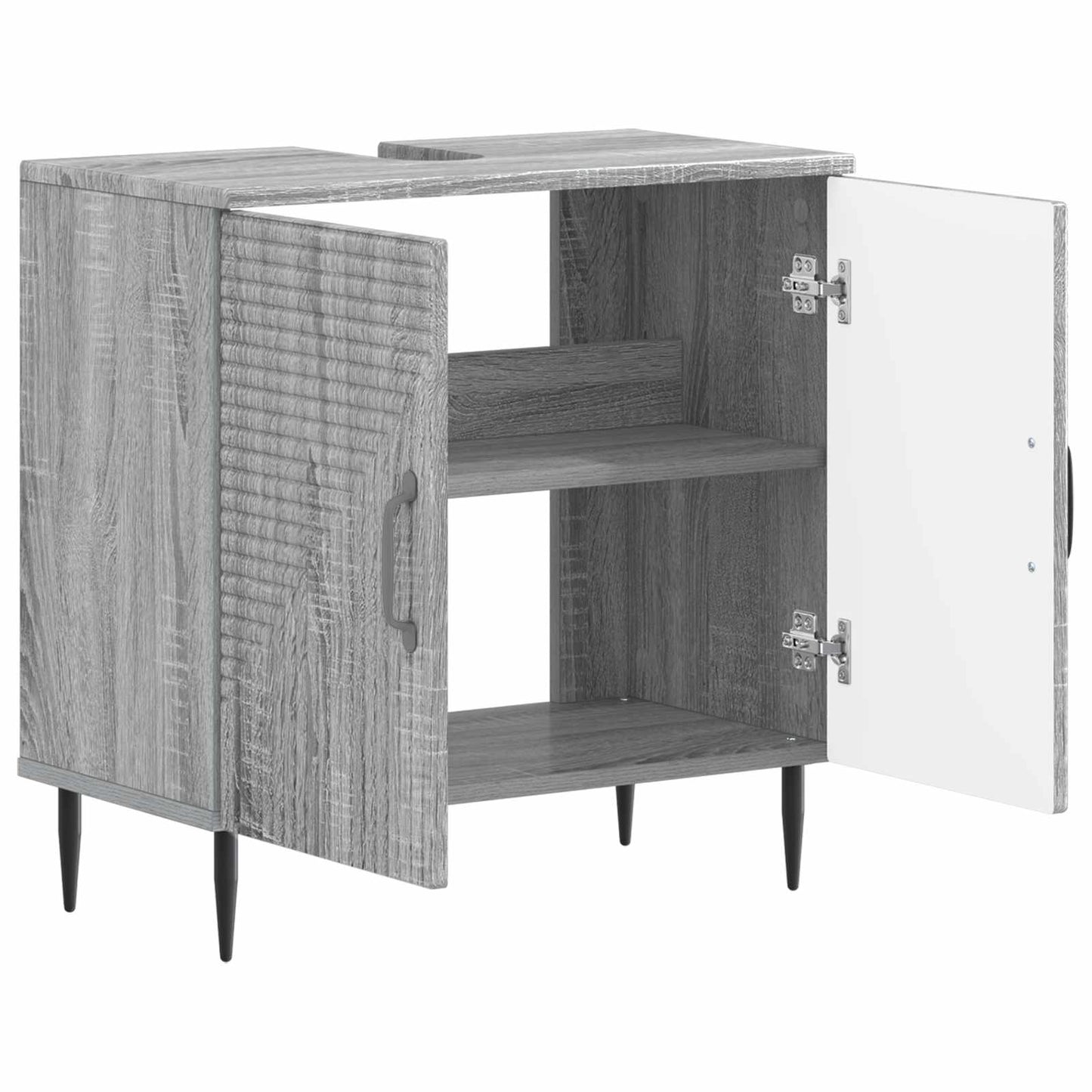 vidaXL Bathroom Sink Cabinet HAARLEM Grey Sonoma 59.5 x 31.5x 59 cm