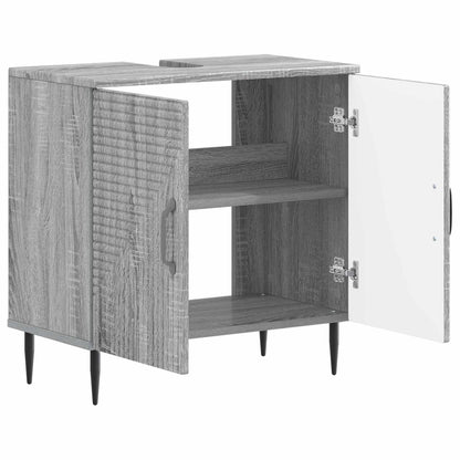 vidaXL Bathroom Sink Cabinet HAARLEM Grey Sonoma 59.5 x 31.5x 59 cm