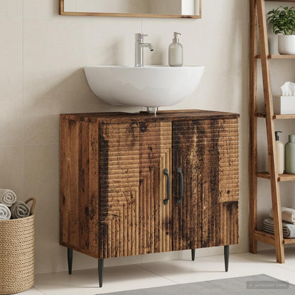 vidaXL Bathroom Sink Cabinet HAARLEM Old Wood 59.5 x 31.5x 59 cm
