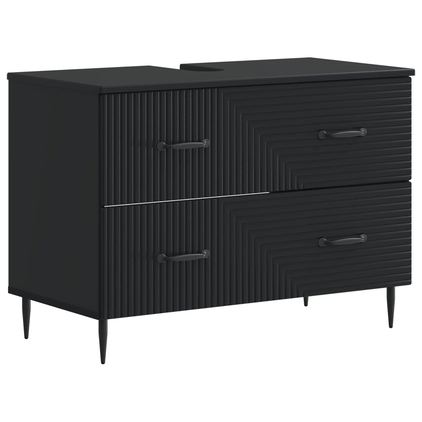 vidaXL Bathroom Sink Cabinet HAARLEM Black 82 x 41x 58.5 cm