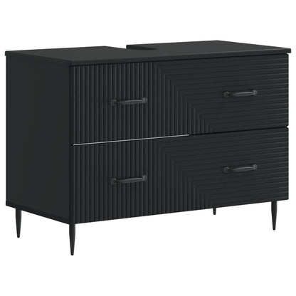 vidaXL Bathroom Sink Cabinet HAARLEM Black 82 x 41x 58.5 cm