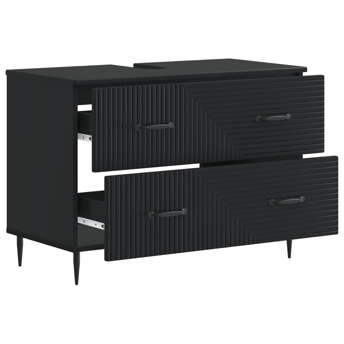 vidaXL Bathroom Sink Cabinet HAARLEM Black 82 x 41x 58.5 cm