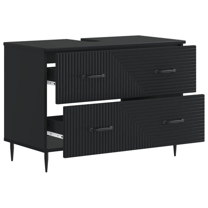 vidaXL Bathroom Sink Cabinet HAARLEM Black 82 x 41x 58.5 cm