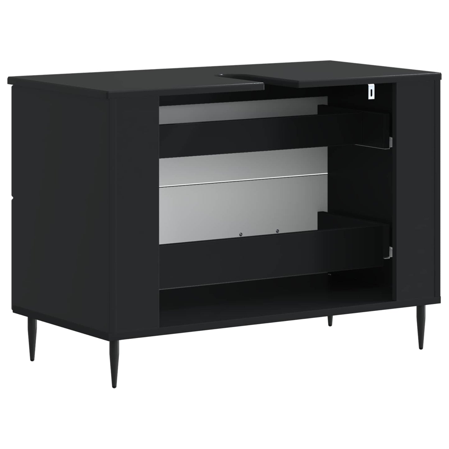 vidaXL Bathroom Sink Cabinet HAARLEM Black 82 x 41x 58.5 cm