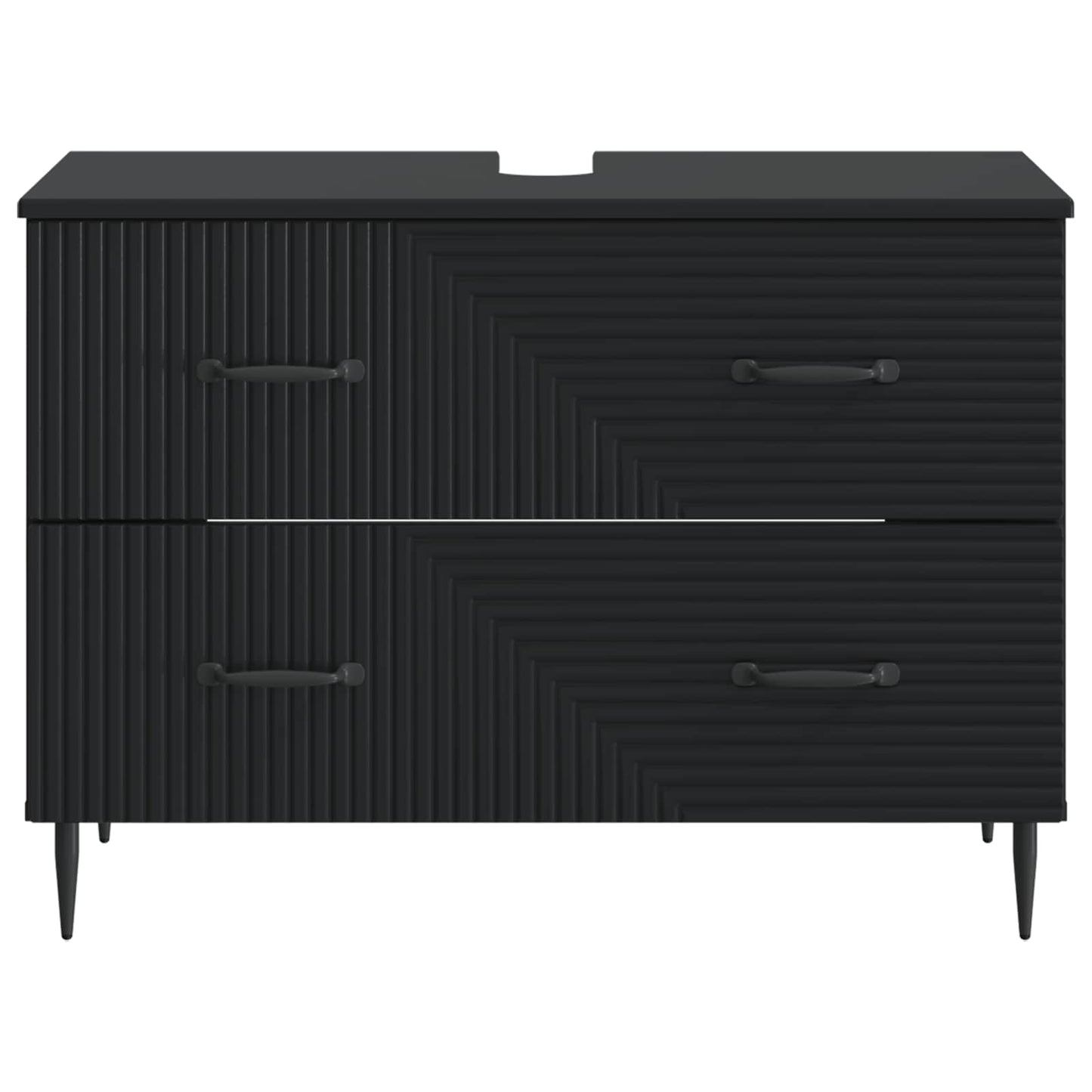 vidaXL Bathroom Sink Cabinet HAARLEM Black 82 x 41x 58.5 cm