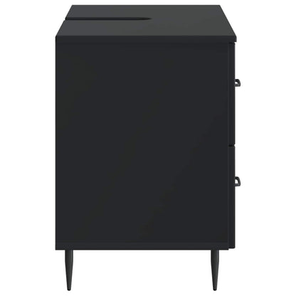 vidaXL Bathroom Sink Cabinet HAARLEM Black 82 x 41x 58.5 cm