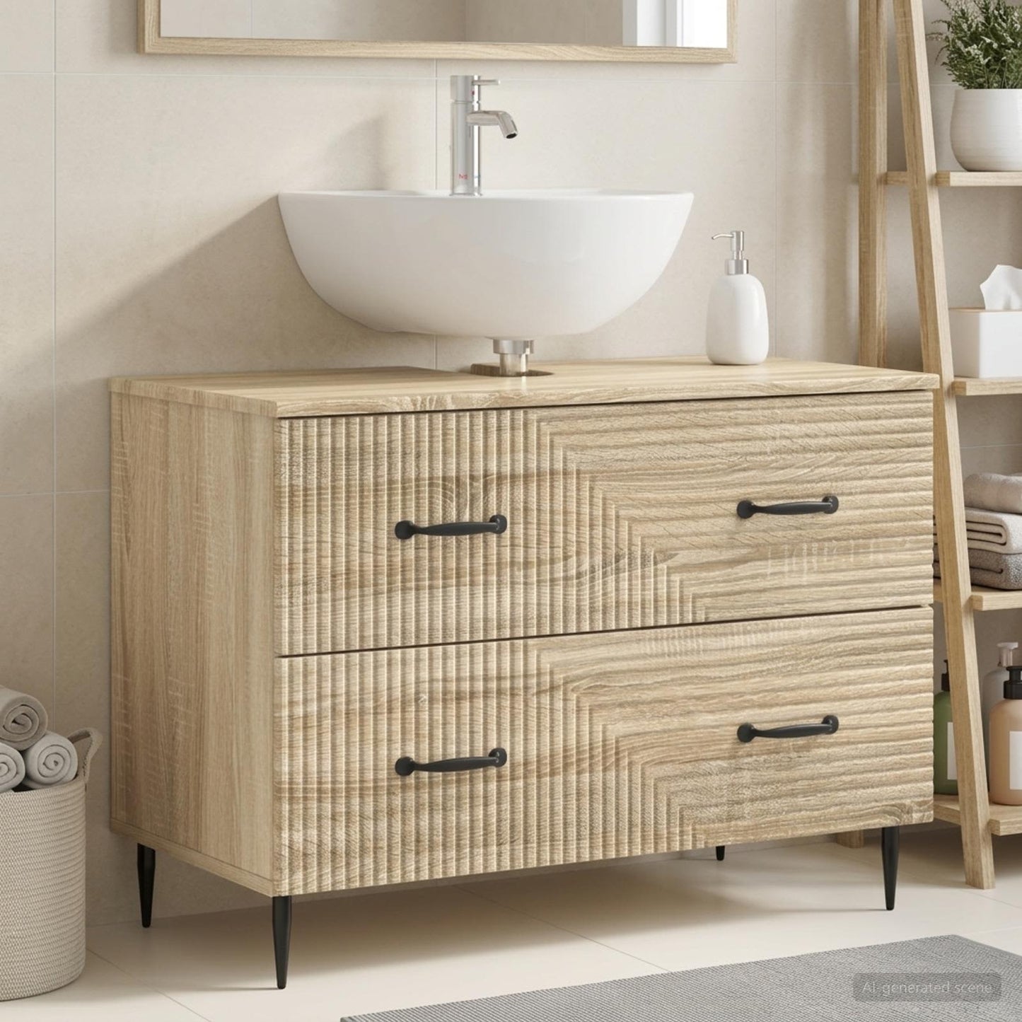 vidaXL Bathroom Sink Cabinet HAARLEM Sonoma Oak 82 x 41x 58.5 cm