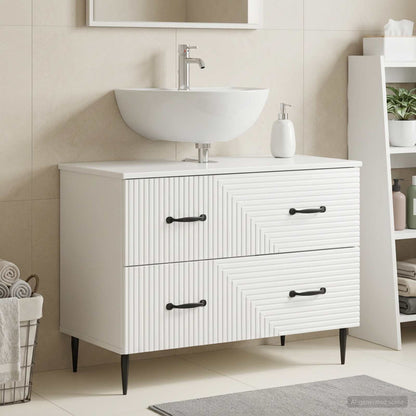 vidaXL Bathroom Sink Cabinet HAARLEM High Gloss White 82 x 41x 58.5 cm