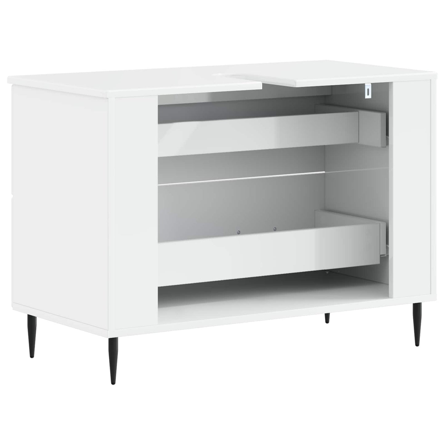 vidaXL Bathroom Sink Cabinet HAARLEM High Gloss White 82 x 41x 58.5 cm