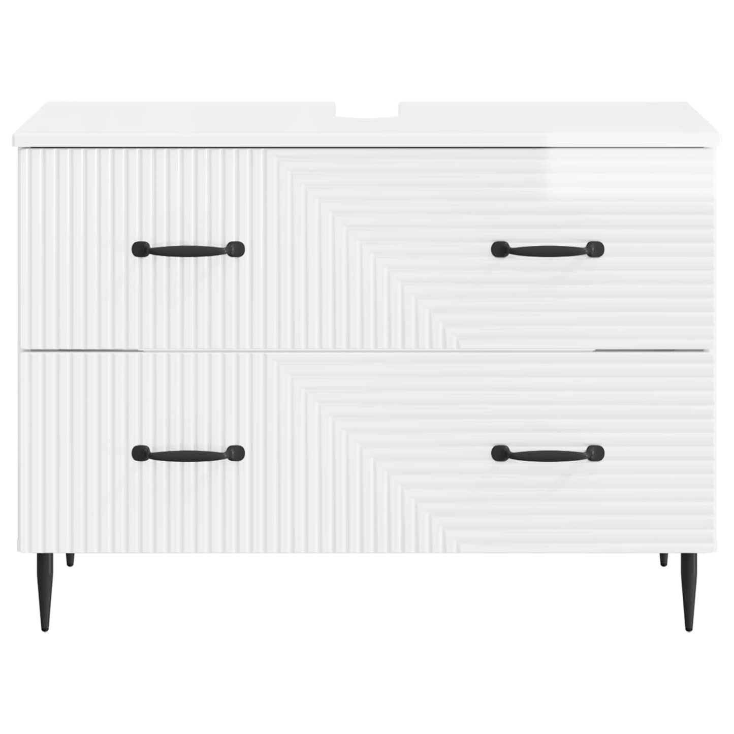 vidaXL Bathroom Sink Cabinet HAARLEM High Gloss White 82 x 41x 58.5 cm