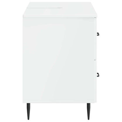 vidaXL Bathroom Sink Cabinet HAARLEM High Gloss White 82 x 41x 58.5 cm