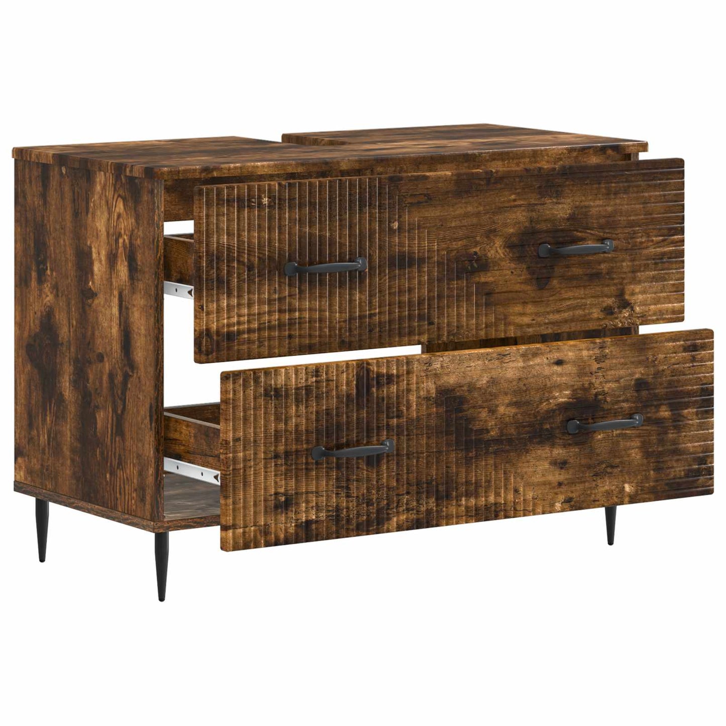 vidaXL Bathroom Sink Cabinet HAARLEM Smoked Oak 82 x 41x 58.5 cm