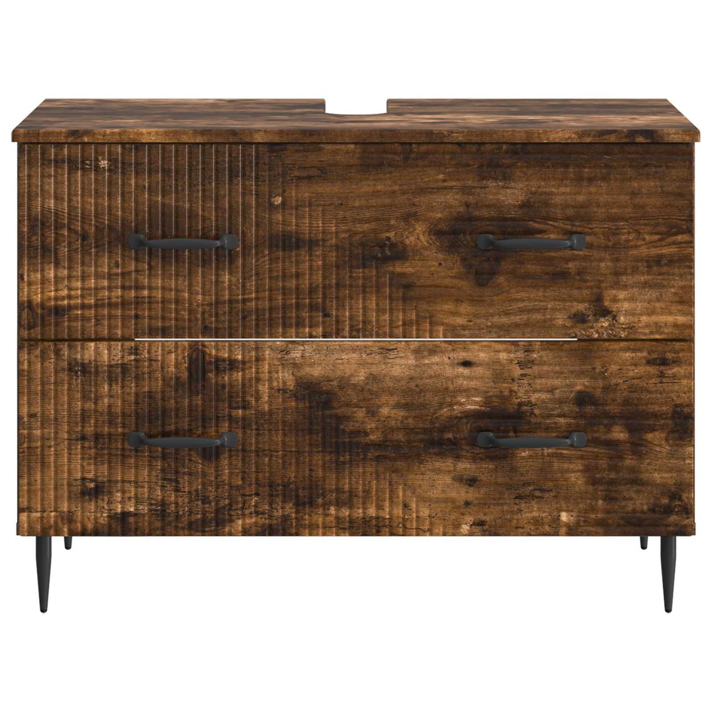 vidaXL Bathroom Sink Cabinet HAARLEM Smoked Oak 82 x 41x 58.5 cm