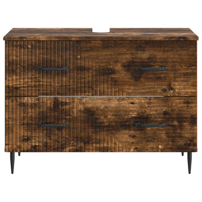 vidaXL Bathroom Sink Cabinet HAARLEM Smoked Oak 82 x 41x 58.5 cm