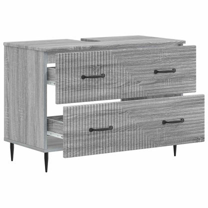 vidaXL Bathroom Sink Cabinet HAARLEM Grey Sonoma 82 x 41x 58.5 cm