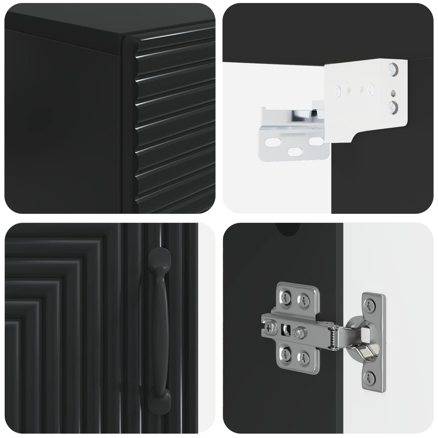 vidaXL Bathroom Wall Cabinet HAARLEM Black 30 x 31 x 59 cm