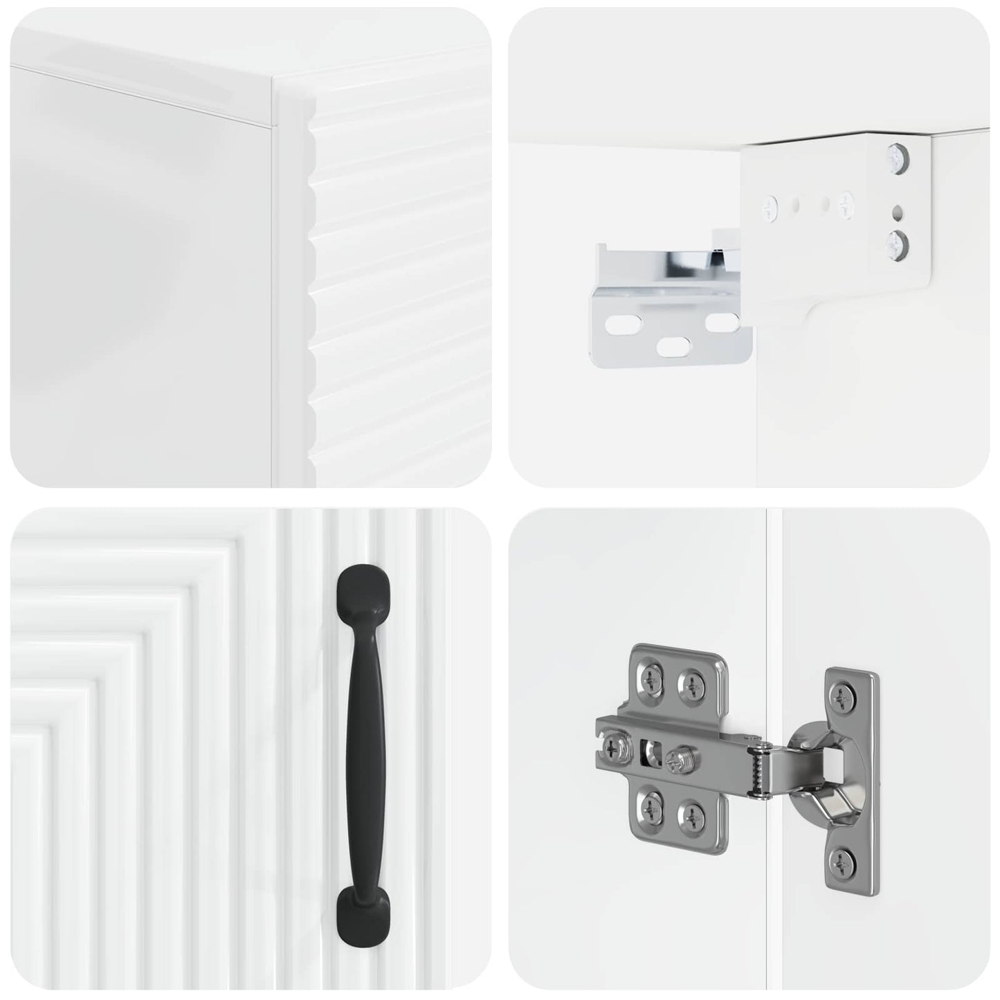 vidaXL Bathroom Wall Cabinet HAARLEM High Gloss White 30 x 31 x 59 cm