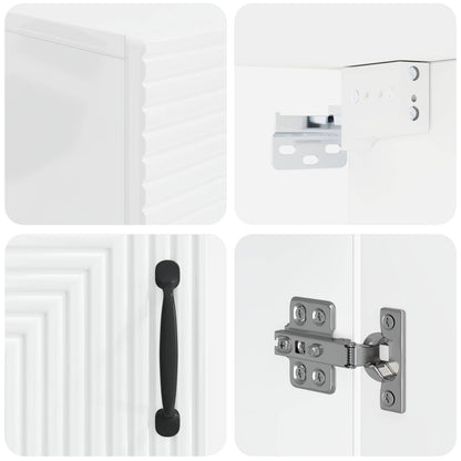 vidaXL Bathroom Wall Cabinet HAARLEM High Gloss White 30 x 31 x 59 cm