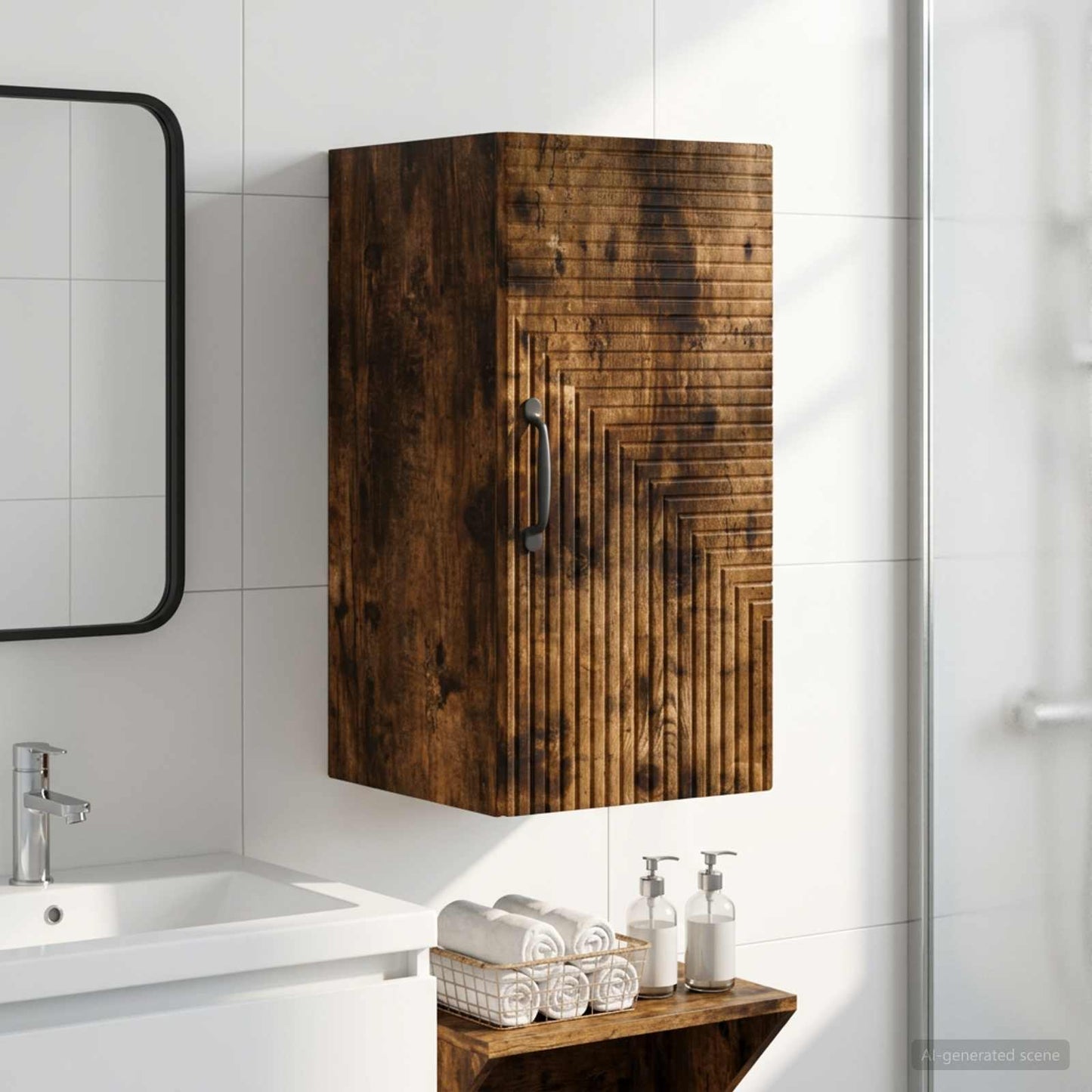 vidaXL Bathroom Wall Cabinet HAARLEM Smoked Oak 30 x 31 x 59 cm