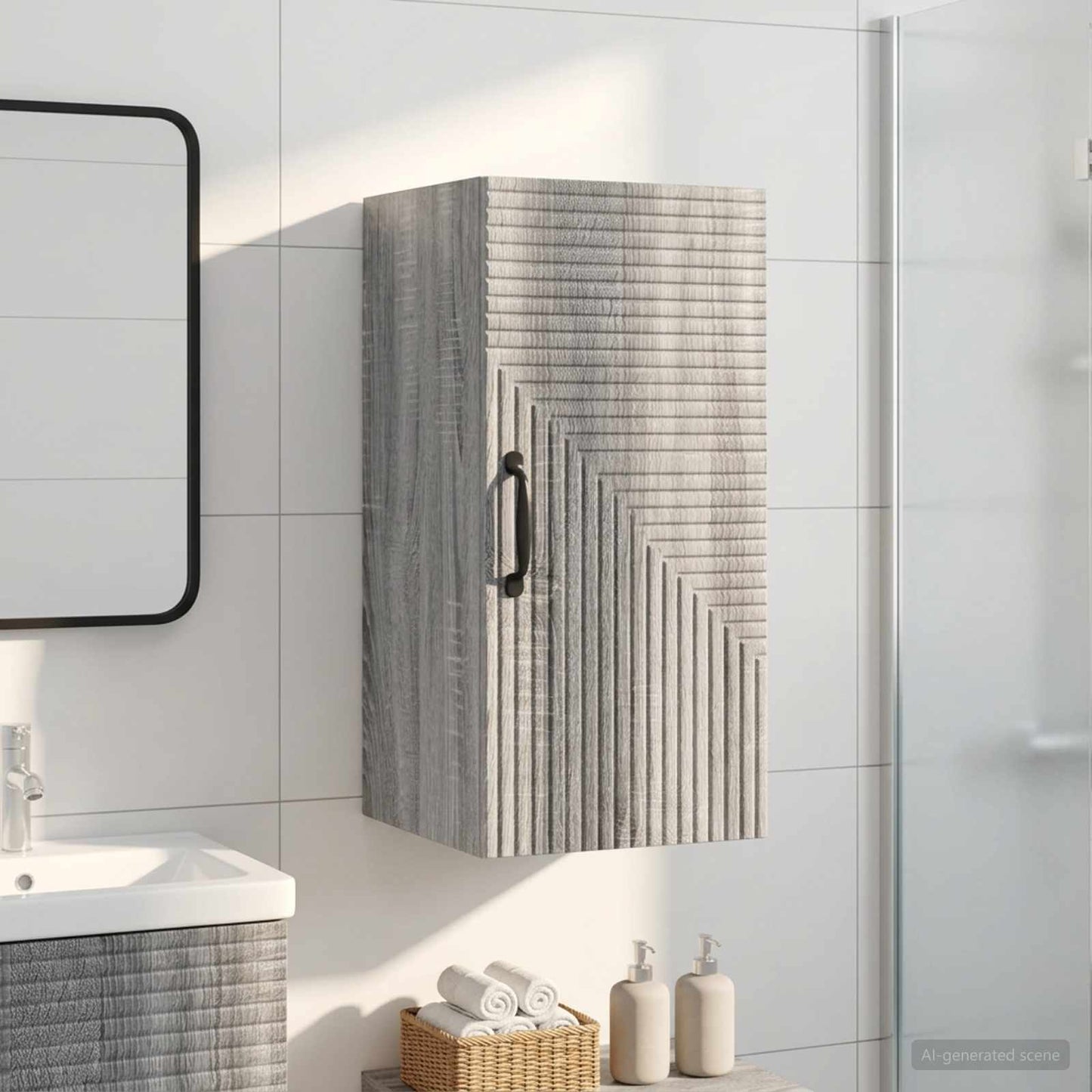 vidaXL Bathroom Wall Cabinet HAARLEM Grey Sonoma 30 x 31 x 59 cm