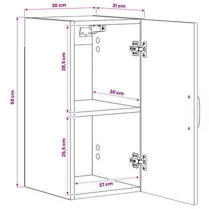 vidaXL Bathroom Wall Cabinet HAARLEM Grey Sonoma 30 x 31 x 59 cm