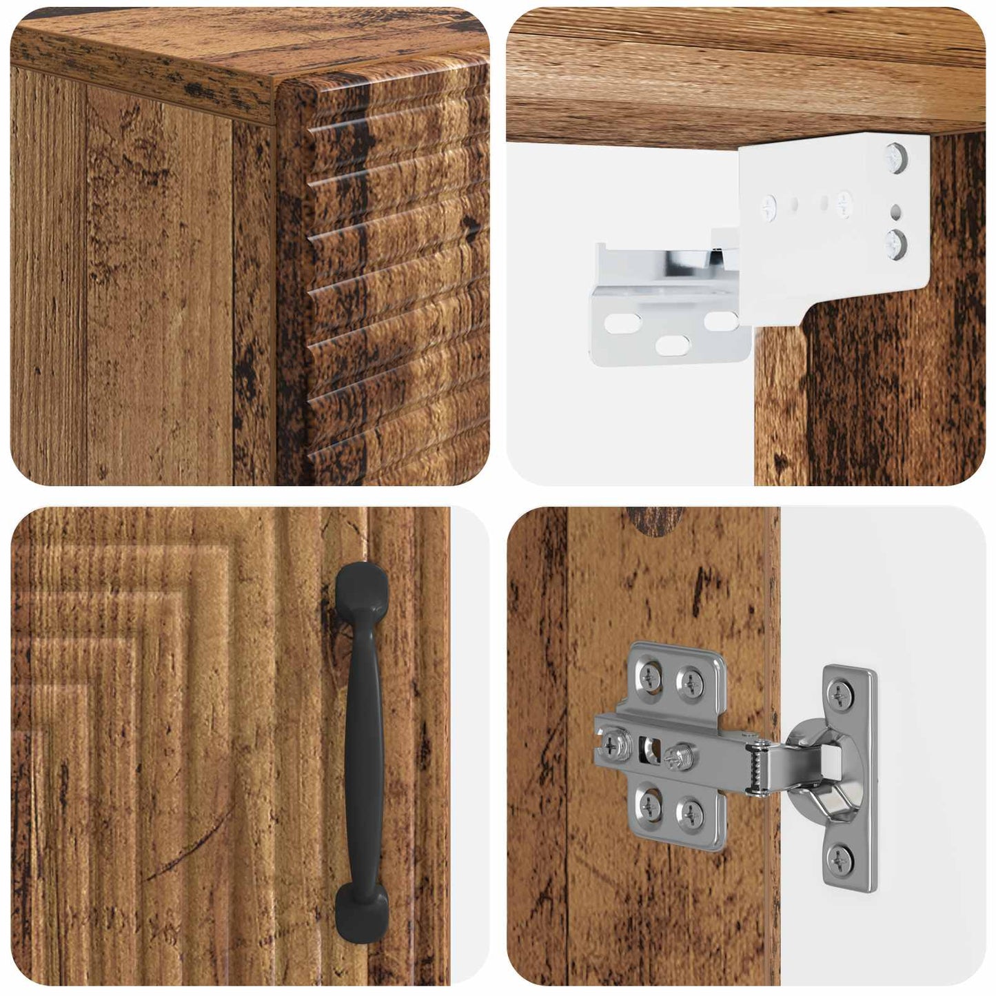 vidaXL Bathroom Wall Cabinet HAARLEM Old Wood 30 x 31 x 59 cm