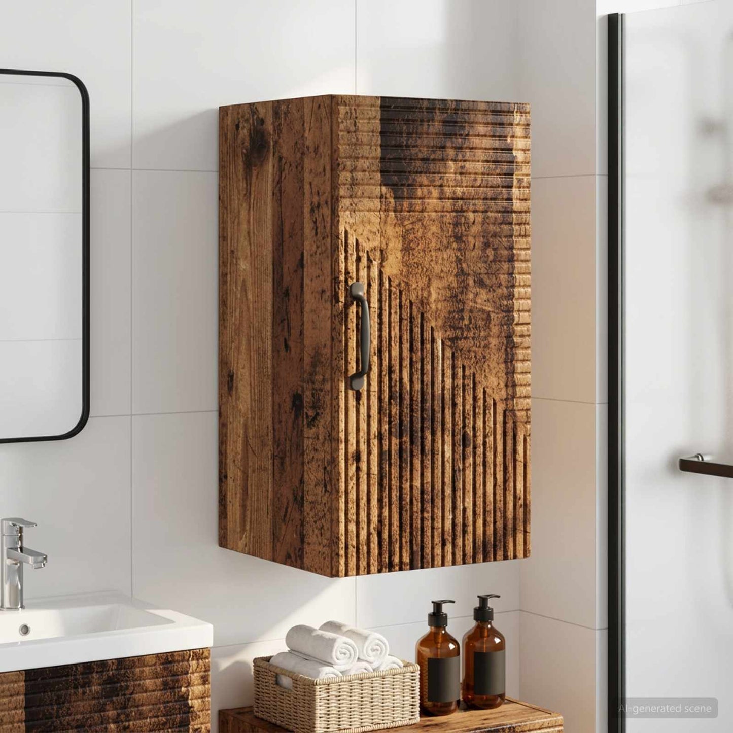 vidaXL Bathroom Wall Cabinet HAARLEM Old Wood 30 x 31 x 59 cm