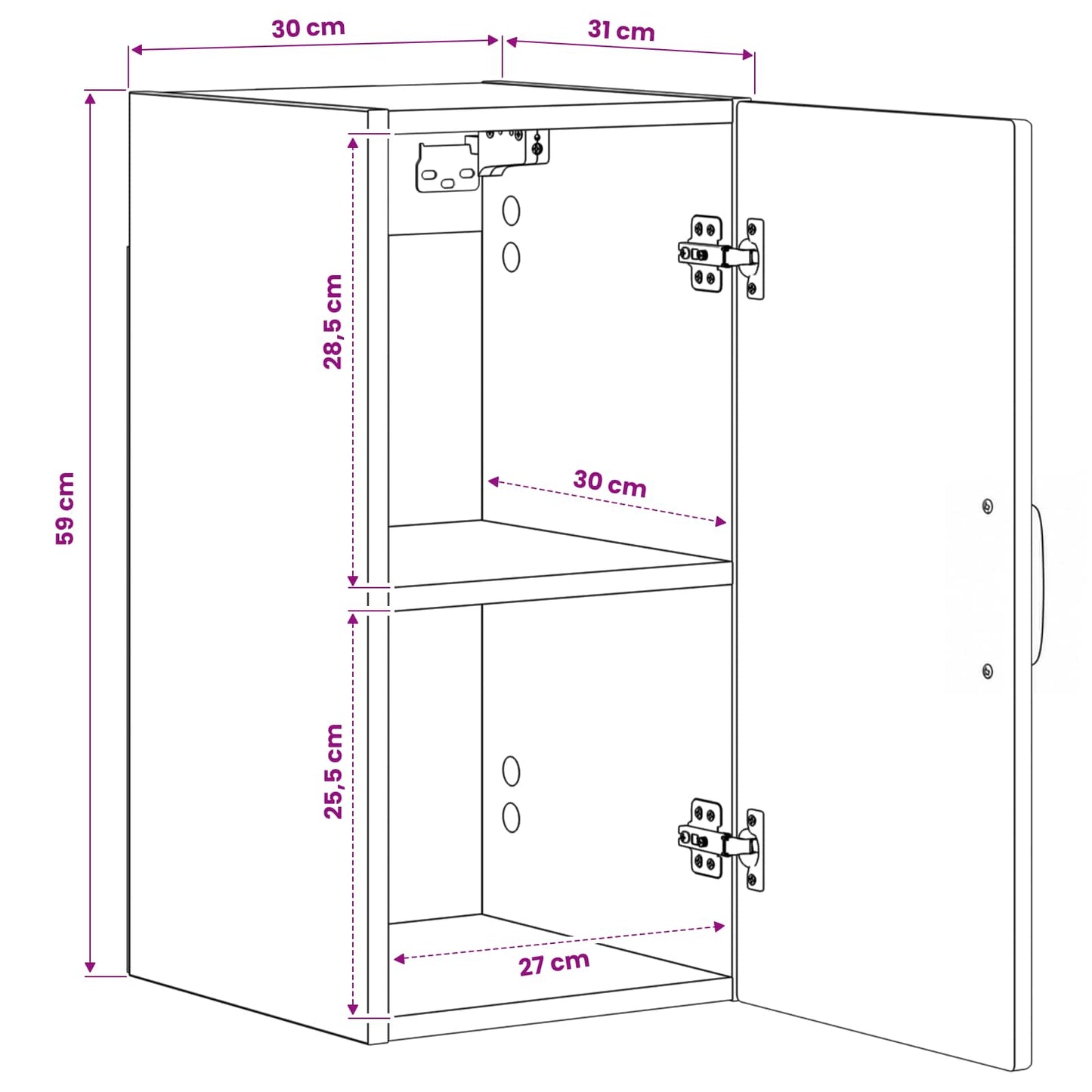 vidaXL Bathroom Wall Cabinet HAARLEM Old Wood 30 x 31 x 59 cm