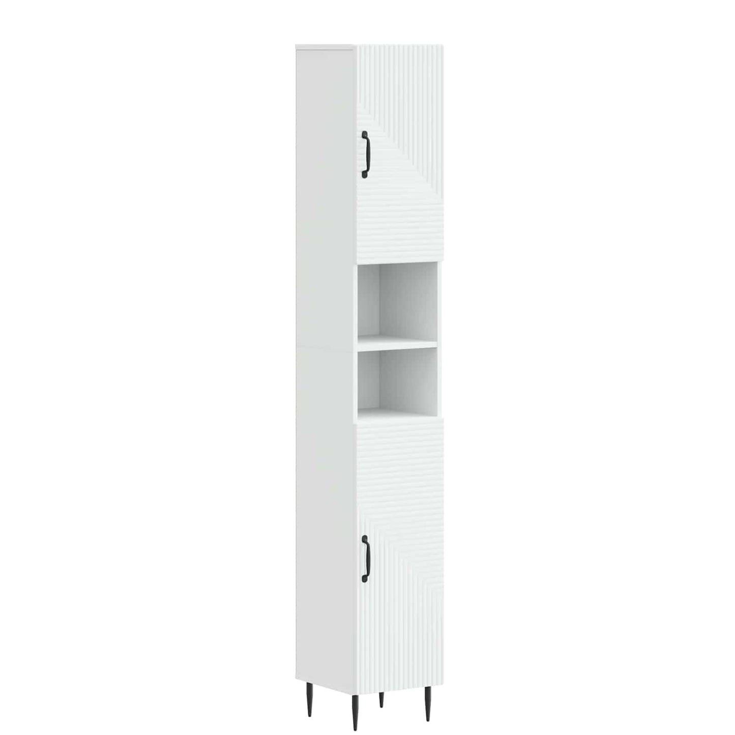 vidaXL Bathroom Cabinet with Open Shelf HAARLEM White 30 x 31 x 190 cm