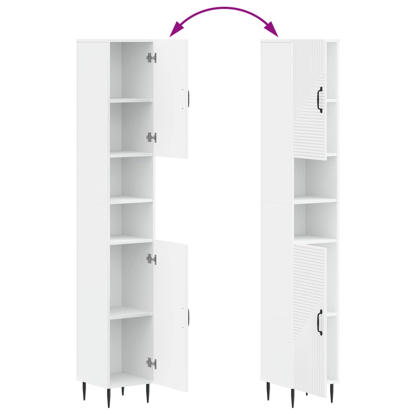 vidaXL Bathroom Cabinet with Open Shelf HAARLEM White 30 x 31 x 190 cm