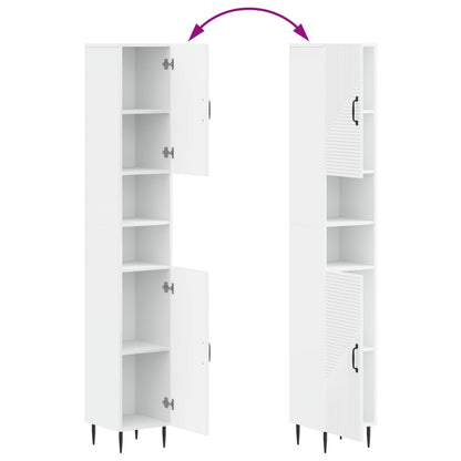 vidaXL Bathroom Cabinet with Open Shelf HAARLEM White 30 x 31 x 190 cm