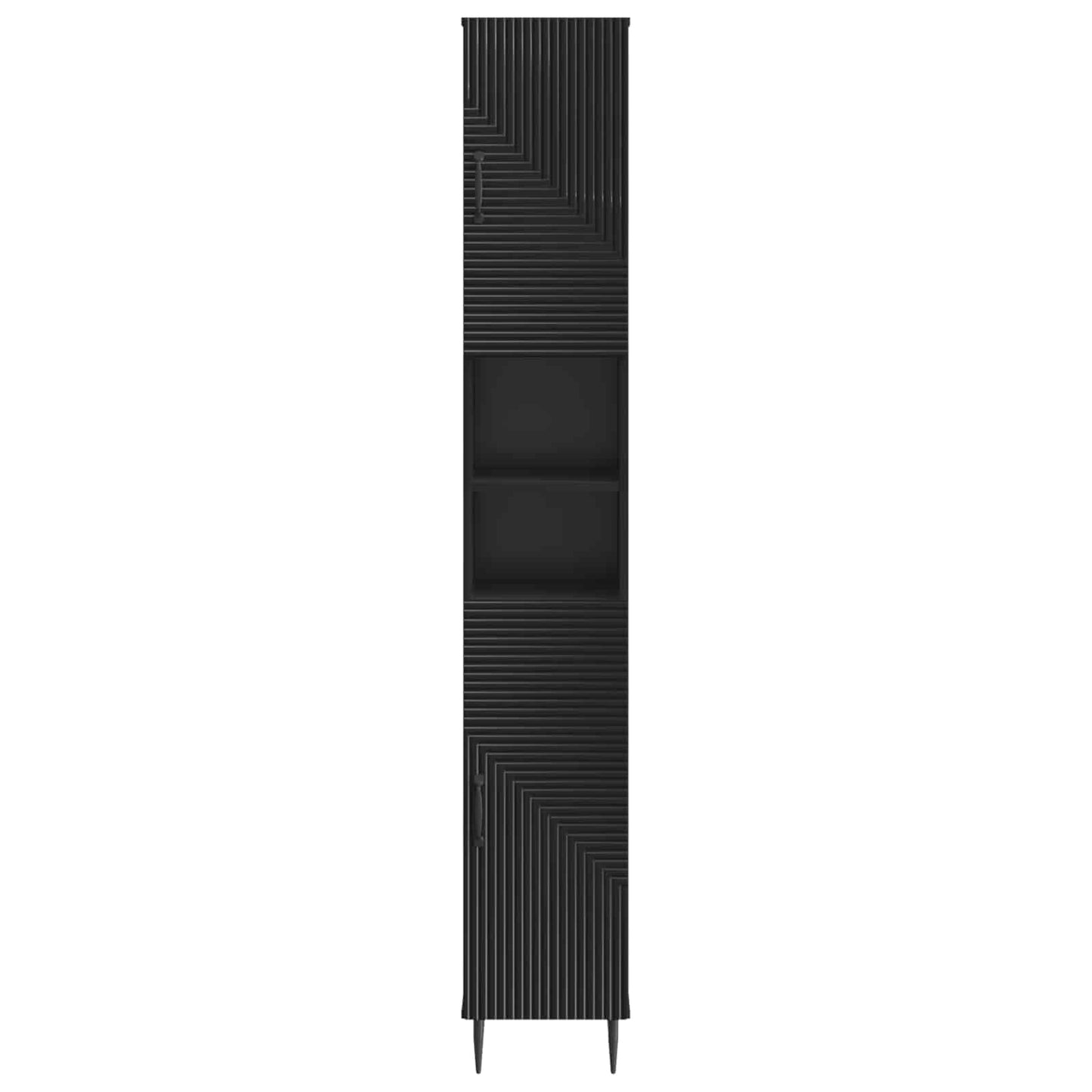vidaXL Bathroom Cabinet with Open Shelf HAARLEM Black 30 x 31 x 190 cm