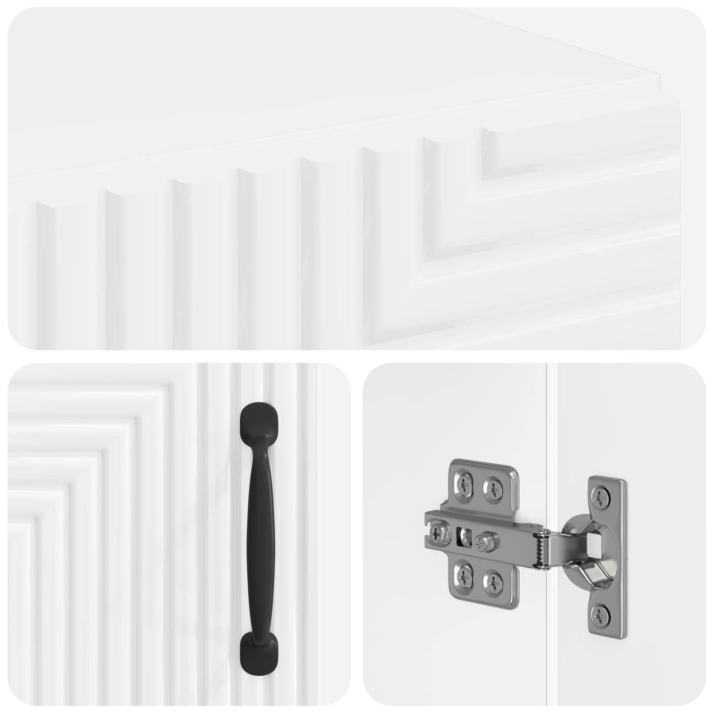 vidaXL Bathroom Cabinet with Open Shelf HAARLEM High Gloss White