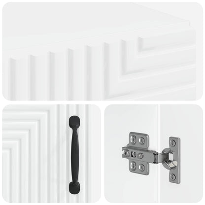 vidaXL Bathroom Cabinet with Open Shelf HAARLEM High Gloss White