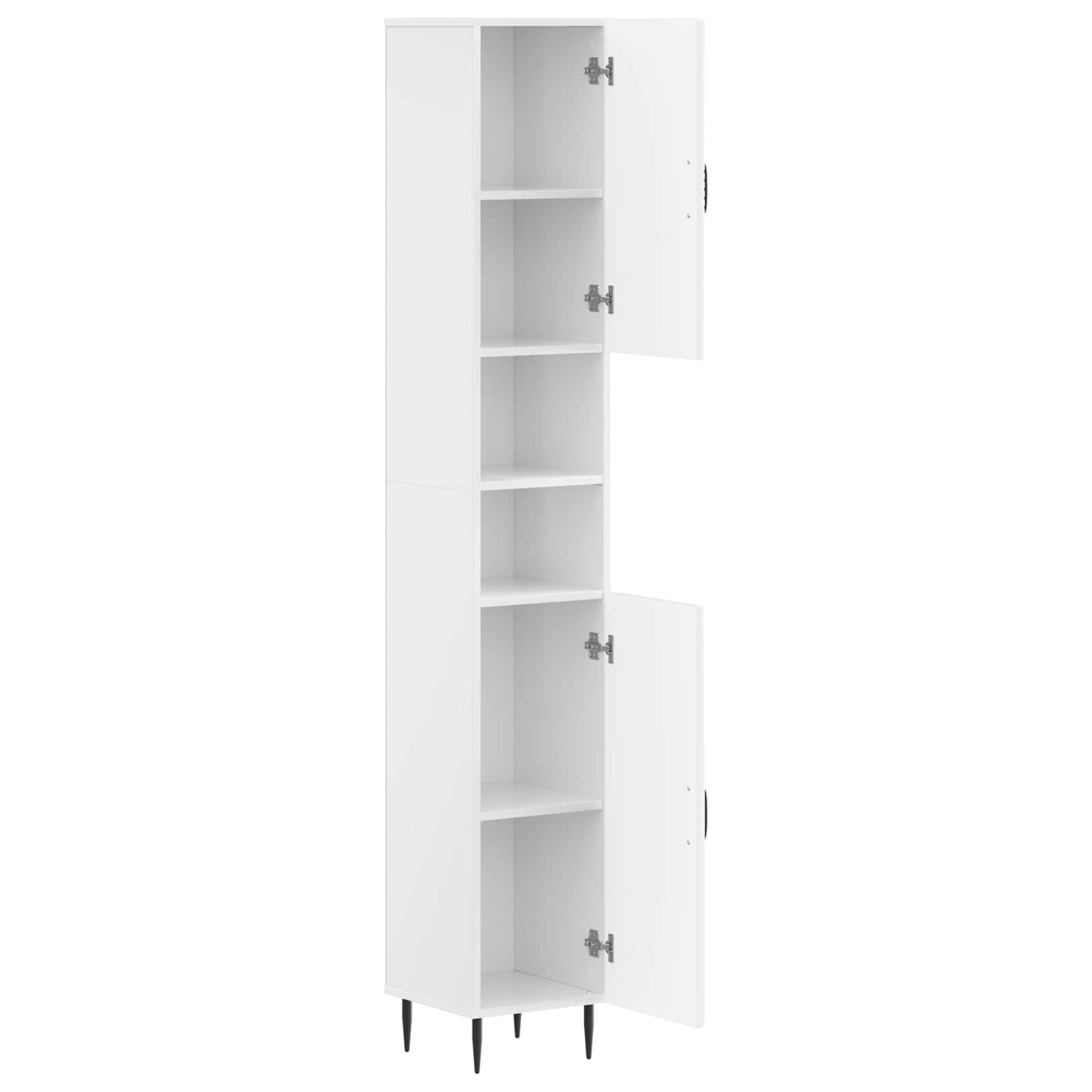 vidaXL Bathroom Cabinet with Open Shelf HAARLEM High Gloss White