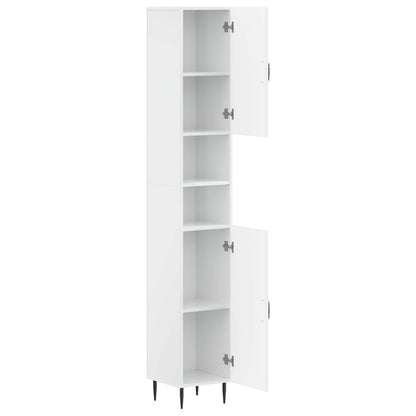 vidaXL Bathroom Cabinet with Open Shelf HAARLEM High Gloss White