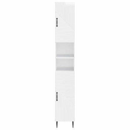 vidaXL Bathroom Cabinet with Open Shelf HAARLEM High Gloss White