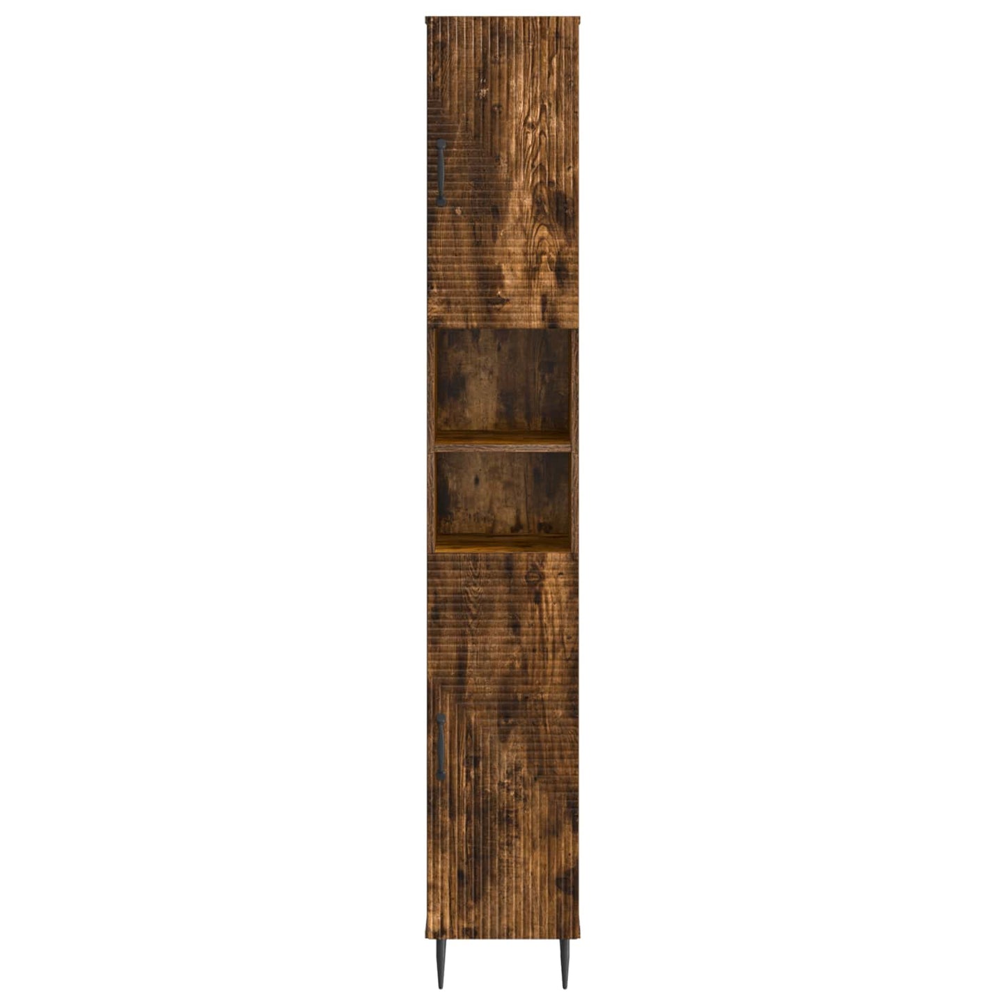 vidaXL Bathroom Cabinet with Open Shelf HAARLEM Smoked Oak