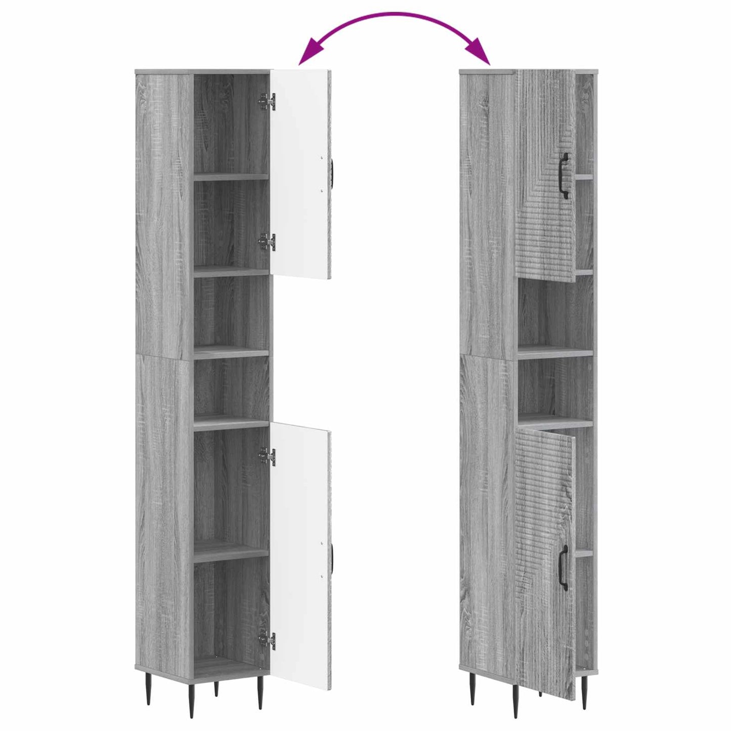 vidaXL Bathroom Cabinet with Open Shelf HAARLEM Grey Sonoma