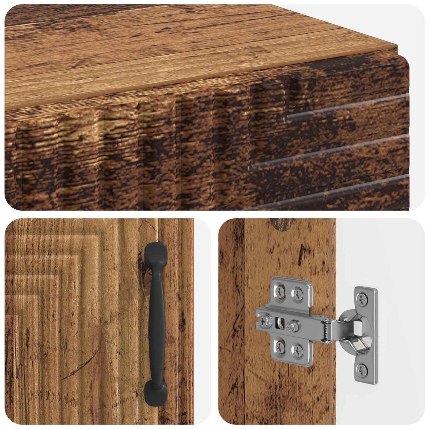 vidaXL Bathroom Cabinet with Open Shelf HAARLEM Old Wood