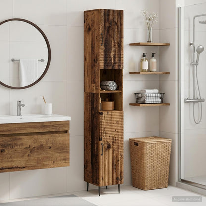 vidaXL Bathroom Cabinet with Open Shelf HAARLEM Old Wood